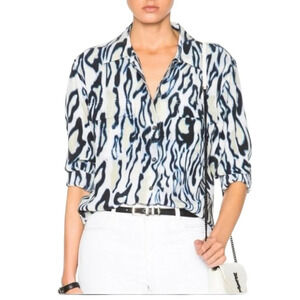 Equipment Blue and White Button Down Shirt